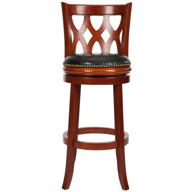 2020s Ashton Swivel Barstool in Cherry & Black For Sale - Image 5 of 5