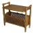 Vintage Danish Oak Side Table / Magazine Rack With Cane Storage For Sale