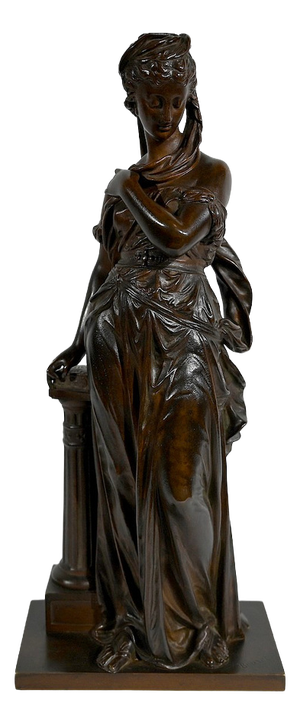 E. Bouret, Sculpture of a Woman, 19th-Century, Bronze