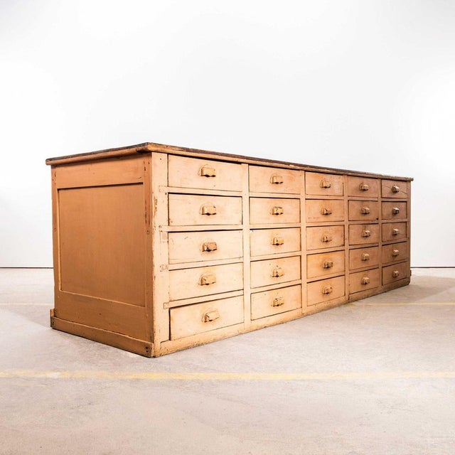 Large Vintage French Bank of Drawers, 1930s For Sale - Image 4 of 13