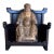 Fine 19th Century Polychrome Painted Carved Chinese Immortal Deity in the Large Wood Throne For Sale