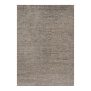 Rug & Kilim’s Oversized Modern Textural Rug in Brown, Gray and Beige Striae - 12x17 For Sale