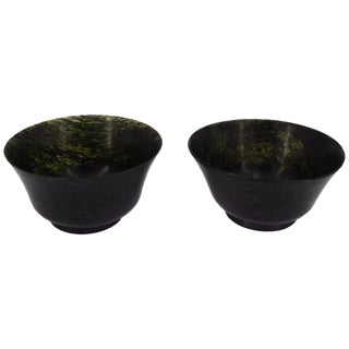19th Century Chinese Jade Bowls, Set of 2 For Sale
