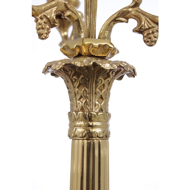 Pair of Decorative Crafts Brass French Empire Candleabras For Sale - Image 12 of 15