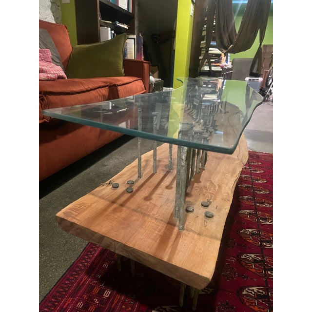 Custom Modern Coffee Table - Hudson River, Black Locust, Railroad Spike For Sale - Image 4 of 8