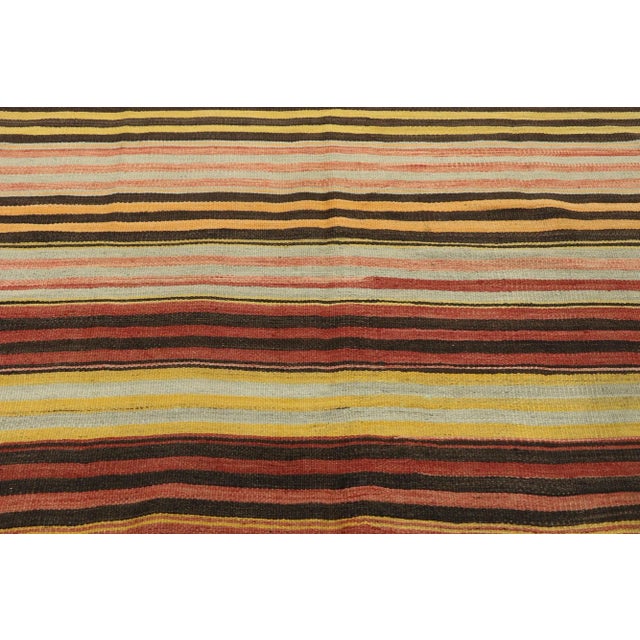 Late 20th Century Vintage Turkish Striped Kilim Rug - 04'11 X 10'08 For Sale - Image 5 of 10