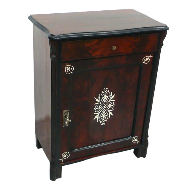 Small Antique Cabinet in Dark Mahogany, 1890s For Sale