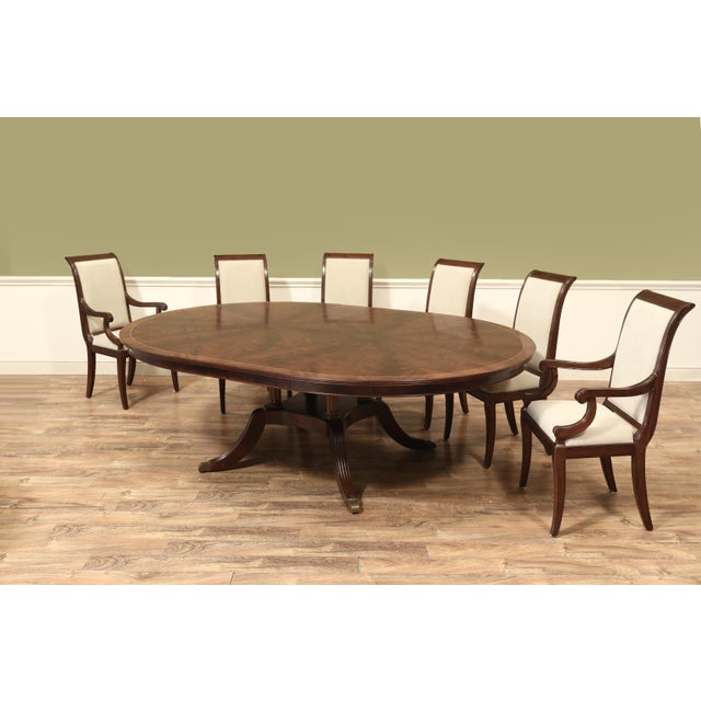 Set of 10 Solid Mahogany Dining Room Chairs With Crypton Performance Fabric For Sale - Image 11 of 16