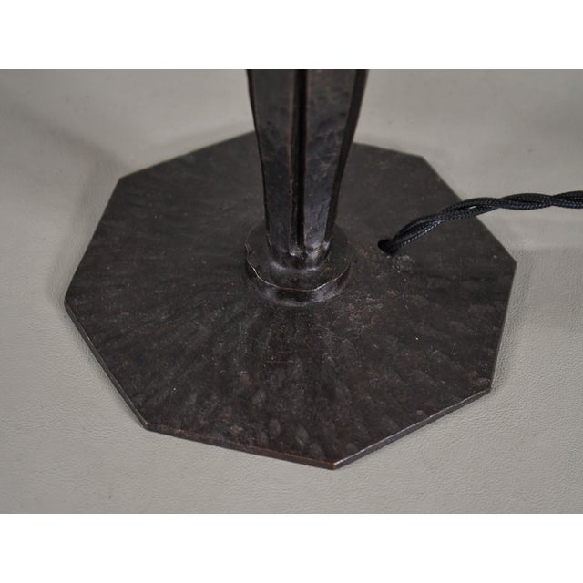 Metal French Art Deco Table Lamp by Charles Schneider 1920s France For Sale - Image 7 of 9