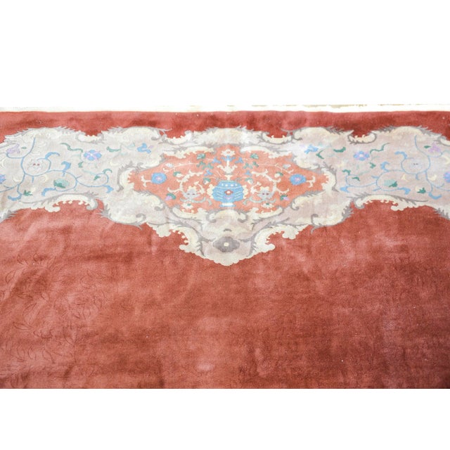Art Deco 20th Century Red Chinese Art Deco Rug For Sale - Image 3 of 13