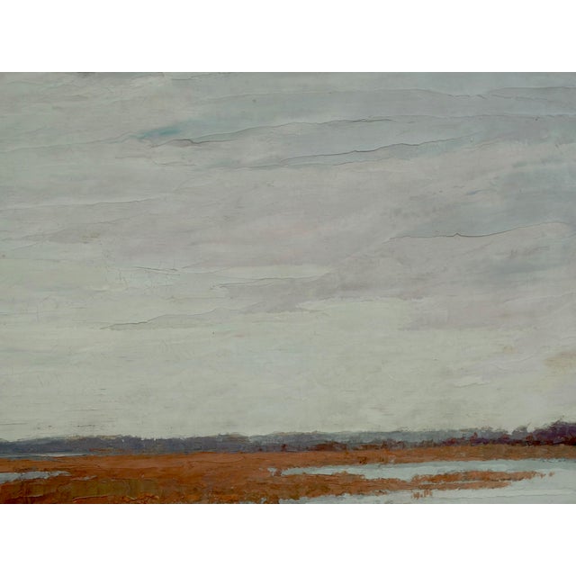 Wood Théodore Lemonnier 1815-1888 Signed French Oil - River Marshes - Organic Modern For Sale - Image 7 of 17