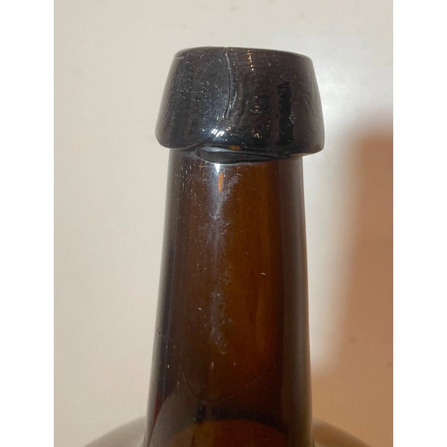 19th Century Large Rare Antique 1800's Hand Blown Green Glass Demijohn Carboy Wine Bottle Jar For Sale - Image 5 of 9