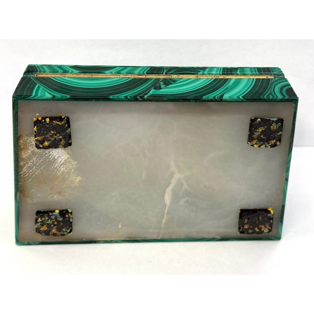 Mid-Century Modern Vintage Malachite Box For Sale - Image 3 of 12