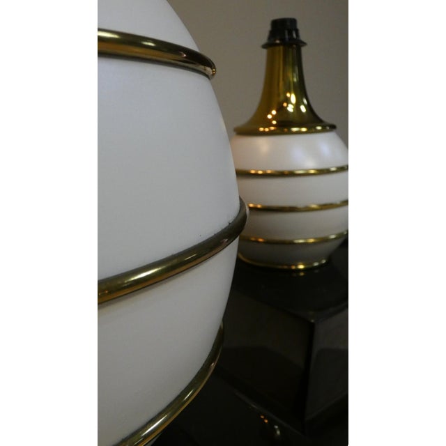 Hollywood Regency Table Lamps with Brass Details by Tommaso Barbi, Italy, 1970s, Set of 2 For Sale - Image 12 of 18