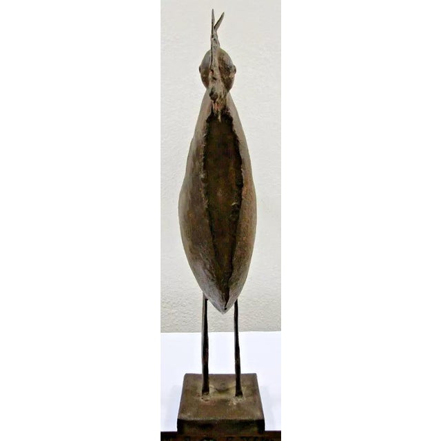 1940's French Folk Art Welded Sheet Iron 21" Tall Chicken Sculpture For Sale - Image 4 of 12