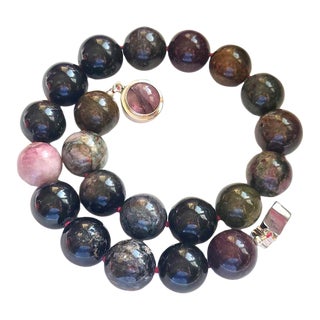 Tourmaline Beaded Necklace For Sale