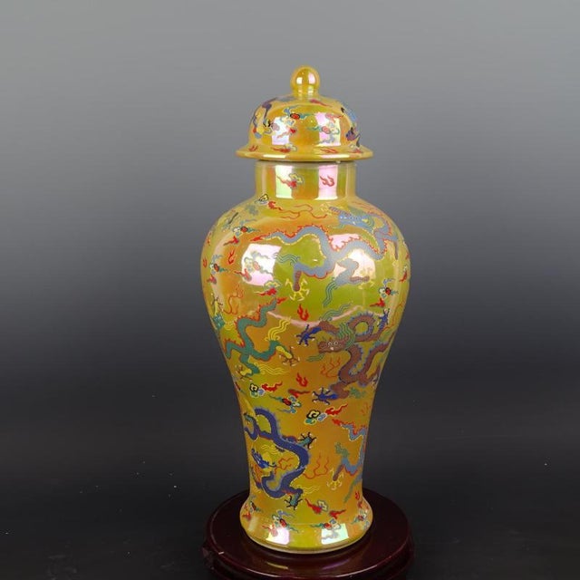 H-48cm,W-21cm. This Chinese Ceramic Pot is a beautiful representation of the Qing Dynasty era, with a Kangxi marking on...