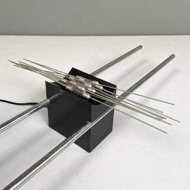 Black Modern Italian Magnetic Table Lamp attributed to Theodore Waddell for Zanotta, 1971 For Sale - Image 8 of 18