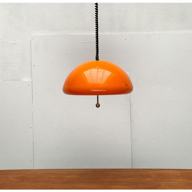 Orange Space Age Cabras Pendant Lamp by Luigi Massoni for Guzzini, 1960s For Sale - Image 8 of 18