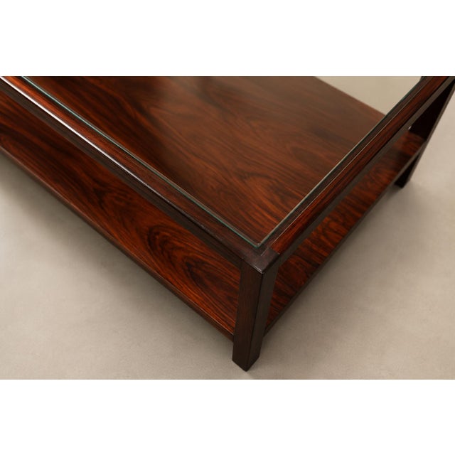 Brazilian Modern Two-Tier Coffee Table in Rosewood and Glass by Celina Decorações, 1960s For Sale - Image 10 of 18