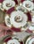 Art Deco Vintage Myott Chelsea Bird Dessert Plates – 6 7/8 Inch Staffordshire England Plates – Burgundy and Gold English China - Set of Ten (10) For Sale - Image 3 of 9