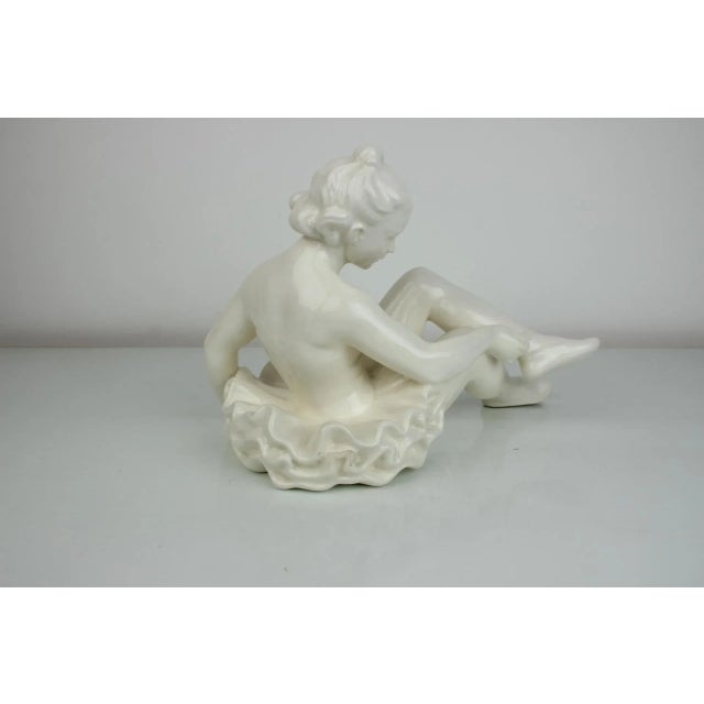 Vintage White Porcelain Statue Ballerina, 1962s For Sale - Image 4 of 11