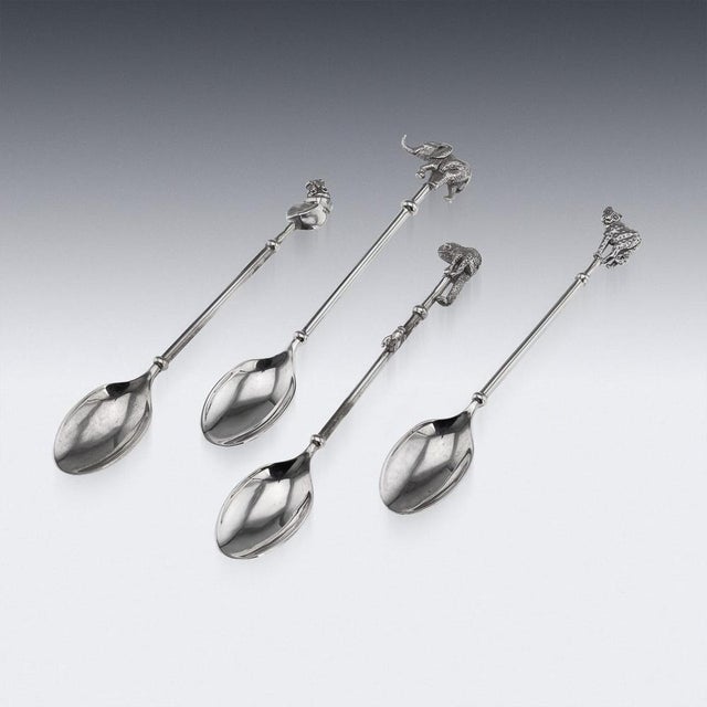 Silver Novelty Animal Coffee Spoons from Patrick Mavros, 2000s, Set of 4 For Sale - Image 3 of 16