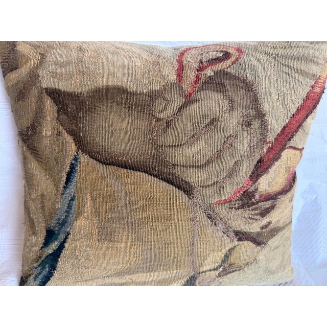Brussels 16th Century Figural Tapestry Accent Pillow For Sale In Los Angeles - Image 6 of 7