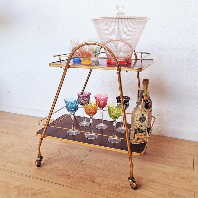 1950s Two-Tier Vintage Serving Trolley, 1950s For Sale - Image 5 of 13