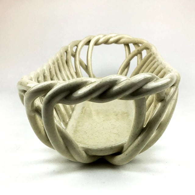Ceramic Twisted Knotted Bread Server For Sale - Image 4 of 13