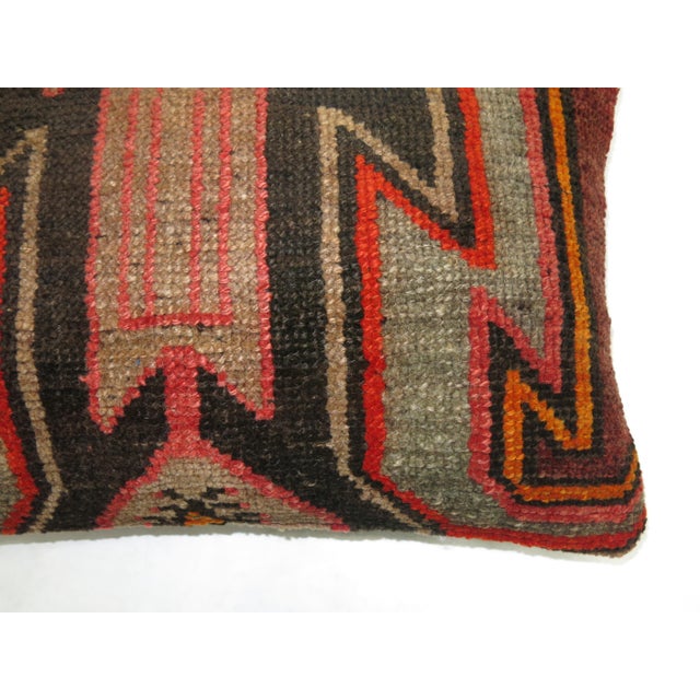 Contemporary Vintage Turkish Kars Lumbar Rug Pillow For Sale - Image 3 of 5