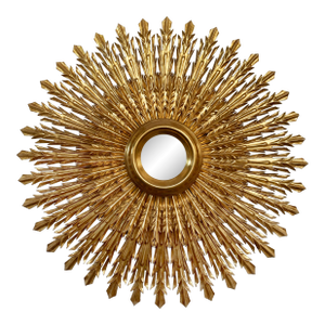 20th Century Sunburst Carved Golden Mirror