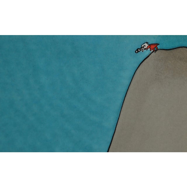 Artist: Alfredo Garzon Title: Searching Year: circa 1980 Medium: Watercolor on Paper, signed Size: 8.5 x 6.5 inches