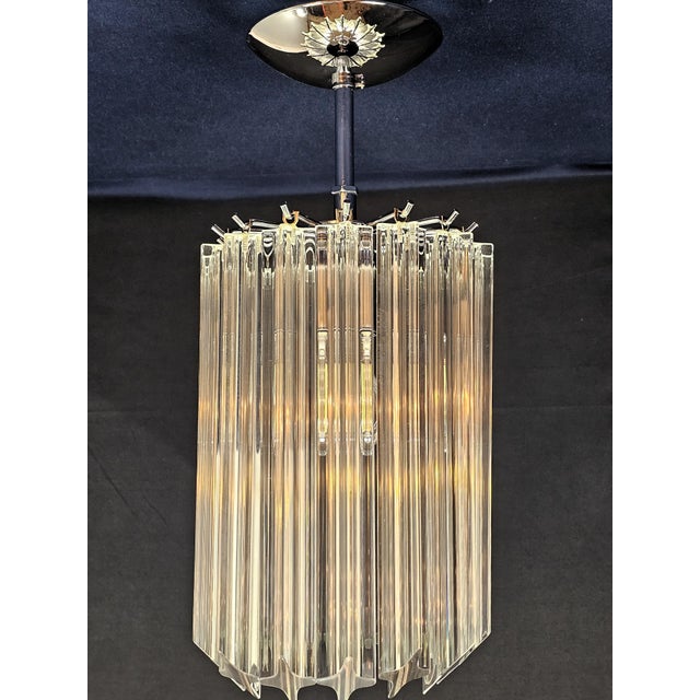 Vintage Murano Glass Prism Ceiling Lamp in the style of Venini, Venice, Italy, 1970s For Sale - Image 6 of 10