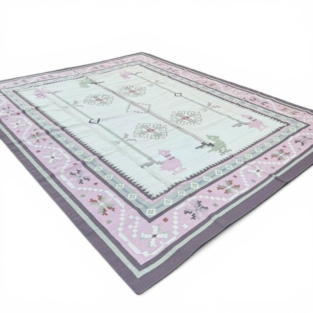 Handmade Indian Dhurrie Kilim | 12x15 For Sale - Image 4 of 6