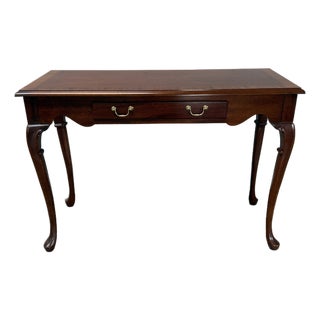 Vintage Hickory Chair James River Collection Mahogany Queen Anne Style Console Table For Sale