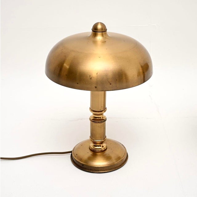 1960s Vintage Brass Mushroom Table Lamps, 1960, Set of 2 For Sale - Image 5 of 11