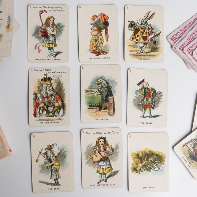 ANTIQUE EDWARDIAN CARD GAME BY THOMAS DE LA RUE & CO. LTD. ‘THE NEW AND DIVERTING GAME OF “ALICE IN WONDERLAND”’ Thomas De...
