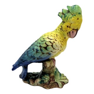 Italian Ceramic Cockatoo Figurine For Sale