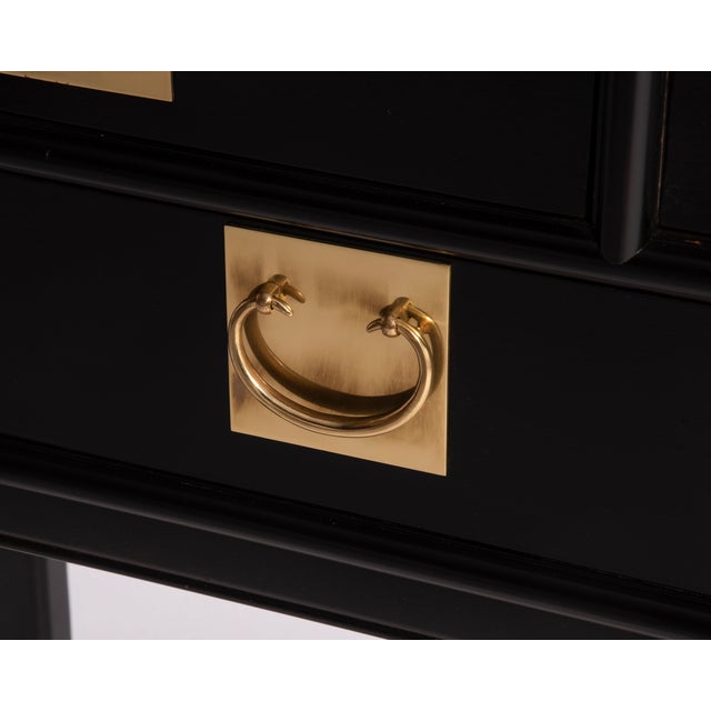 Century Furniture Chin Hua Pagoda Console Credenza Raymond Sobota Brass Black Lacquer 1970s For Sale - Image 13 of 14