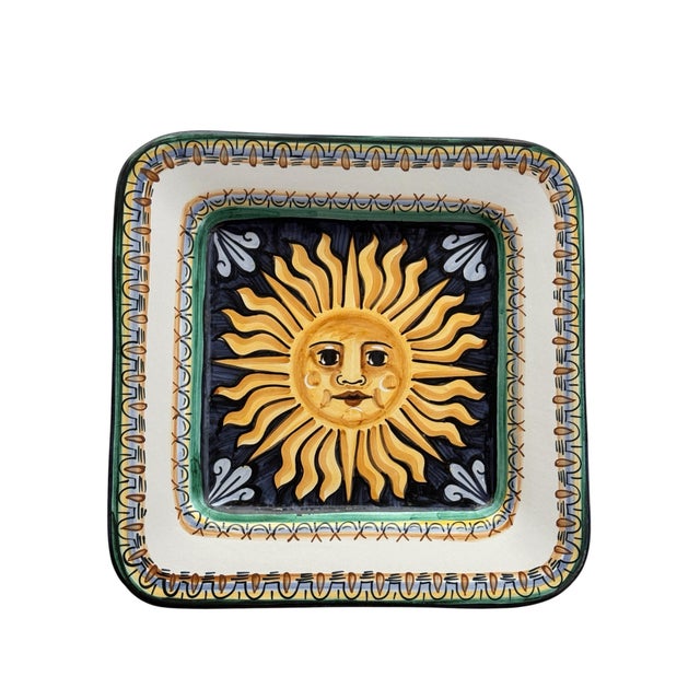 Let the Italian sun bring brightness to your table or home decor. This lovely square platter in a Traditional Castelli...