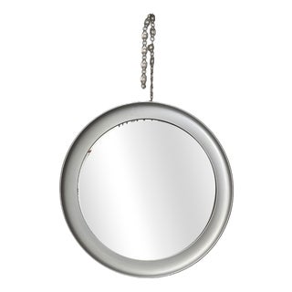 Circular Brushed Metal Mirror attributed to Sergio Mazza for Artemide, Italy, 1960s-1970s For Sale