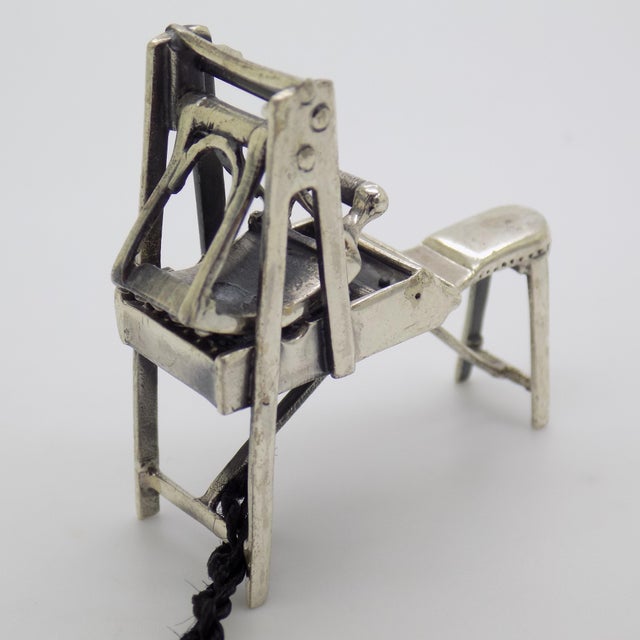Vintage Italian Handmade Genuine Sterling Silver 925 Bread Roll Machine Solid Figurine For Sale - Image 4 of 10