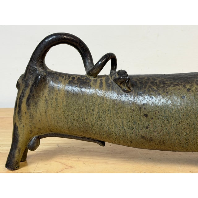 Modern Jorge Mealha (1934 -2021) Pottery, Large Bull Sculpture Portugal, late 20th C. For Sale - Image 3 of 18