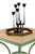 Contemporary Italian Alnilam Outdoor Table with Travertine Top and Hand-Bent Metal Base For Sale - Image 3 of 5