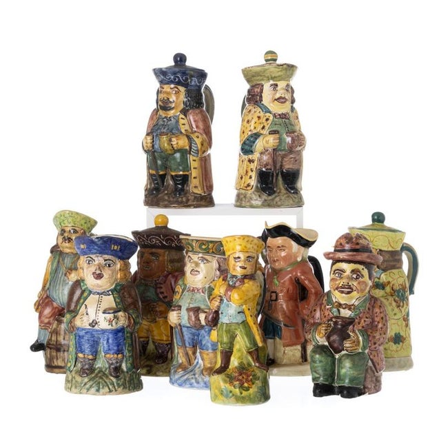 Vintage Toby Jugs in Earthenware, Set of 10 For Sale - Image 6 of 6