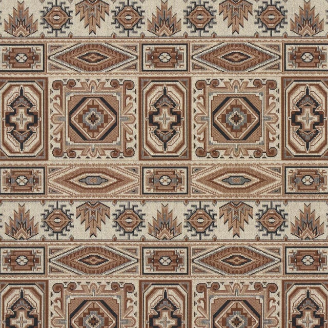 SAMPLE - Schumacher Crowley Epingle Fabric In Brown For Sale