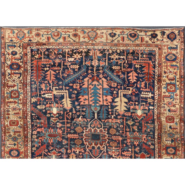 Antique Persian all-over Serapi-Heriz rug with all-over geometric design. Rug / W22-0208, country of origin / type: Iran...