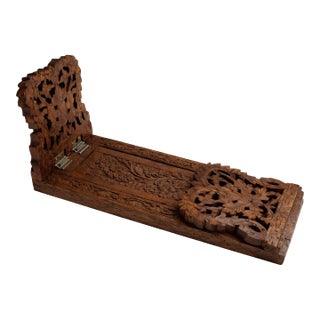 Hand-Carved Hardwood Expandable Novel Rest, Indian, Mid-20th Century For Sale