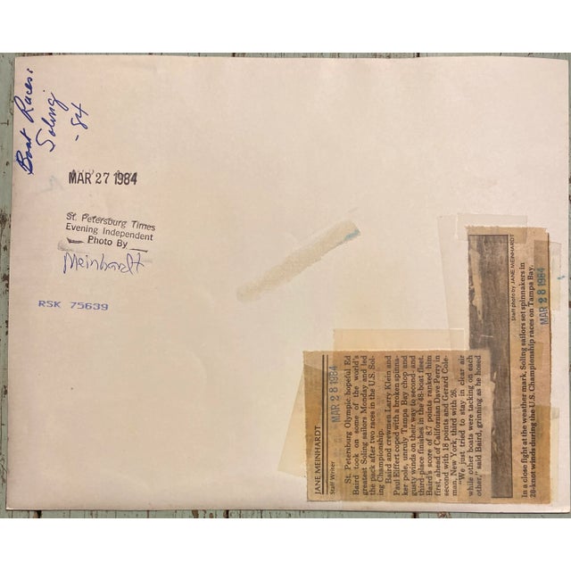 Traditional 1984 Tampa Bay Florida Sailing Black & White Photograph For Sale - Image 3 of 3